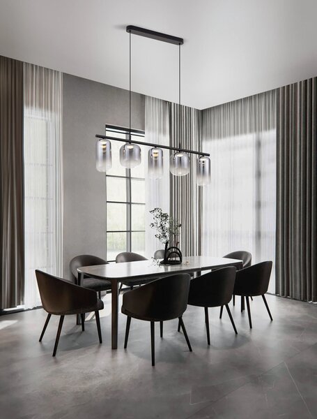 LED černo-šedý moderní lustr Aelia 145