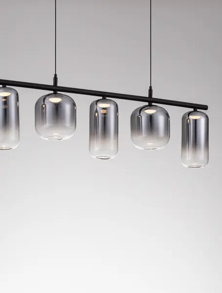 LED černo-šedý moderní lustr Aelia 145