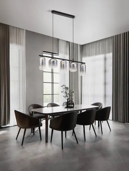 LED černo-šedý moderní lustr Aelia 145