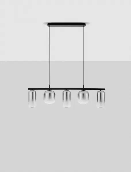 LED černo-šedý moderní lustr Aelia 145