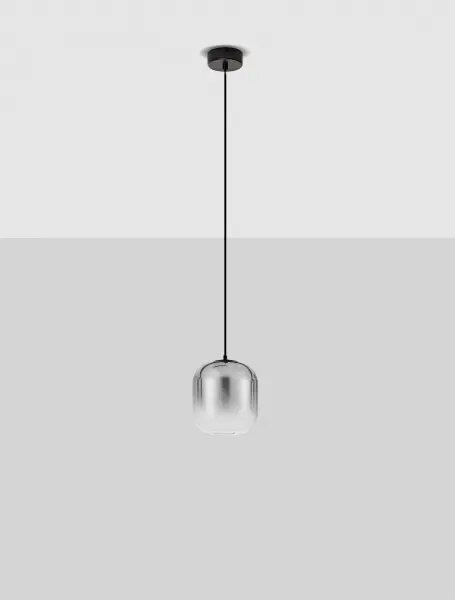 LED černo-šedý designový lustr Aelia