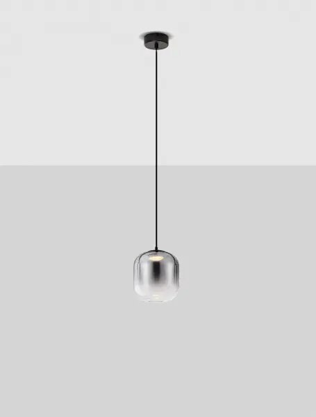 LED černo-šedý designový lustr Aelia
