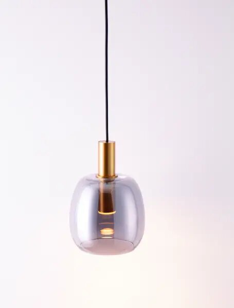 LED zlato-kouřový designový lustr Imatia