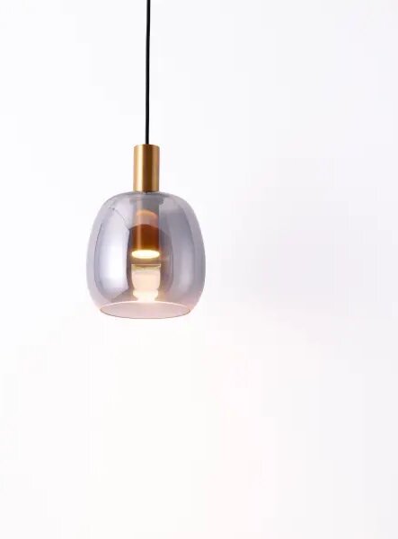 LED zlato-kouřový designový lustr Imatia