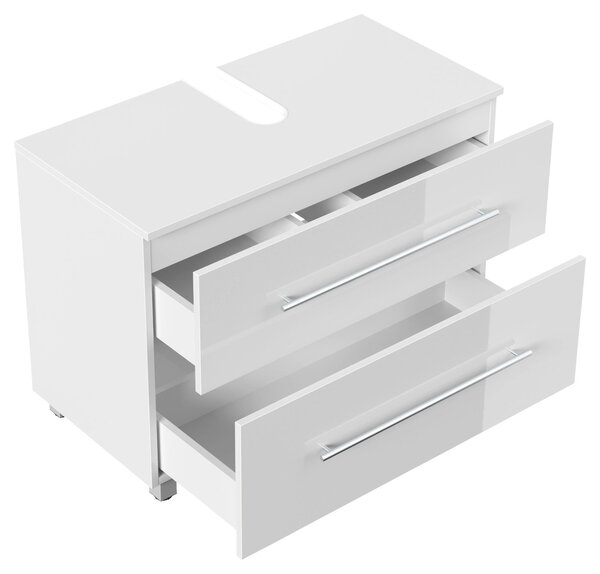 SKŘÍŇKA POD UMYVADLO, vysoce lesklá bílá, vysoce lesklá bílá, 85/63/41,6 cm MID.YOU - Koupelnové série, Online Only