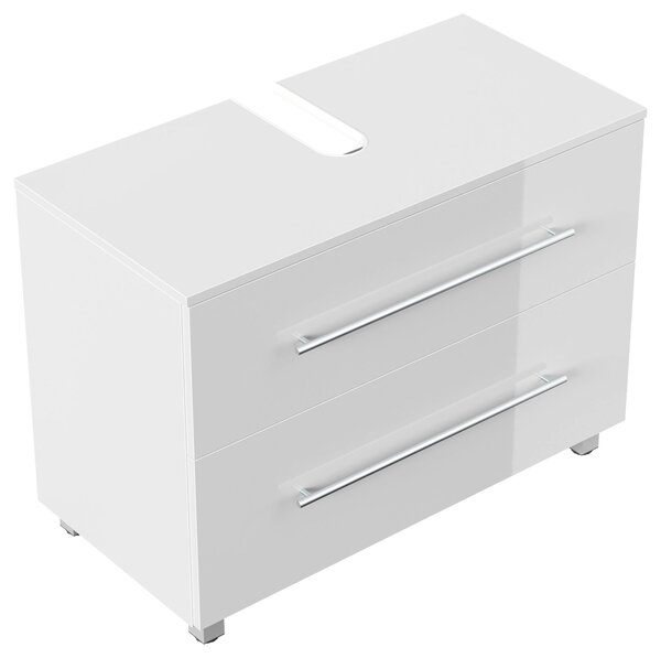 SKŘÍŇKA POD UMYVADLO, vysoce lesklá bílá, vysoce lesklá bílá, 85/63/41,6 cm MID.YOU - Koupelnové série, Online Only
