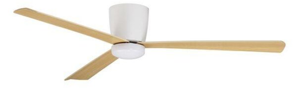 NOVA LUCE stropní ventilátor DELL tělo z hliníku dřevo a matná bílá 3ABS dřevěné listy 9952335