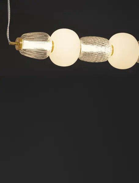 LED stmívatelný zlatý moderní lustr Movil