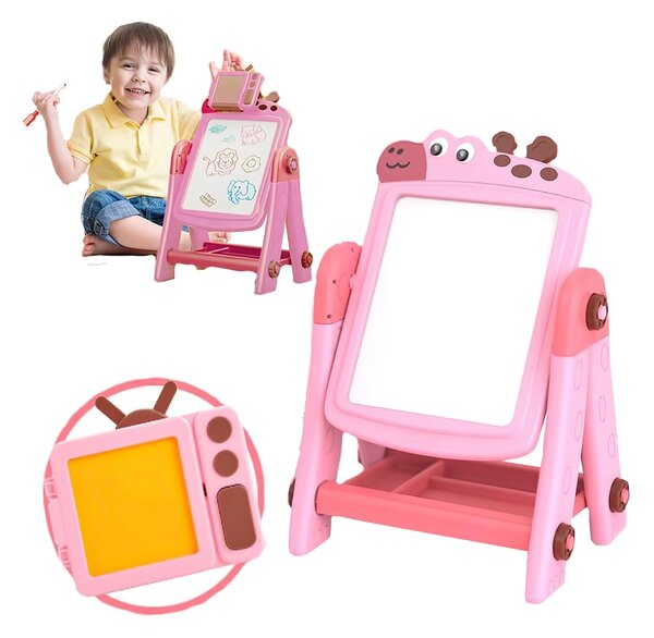 Aga4Kids Dětská tabule na fixy 2v1 Růžová