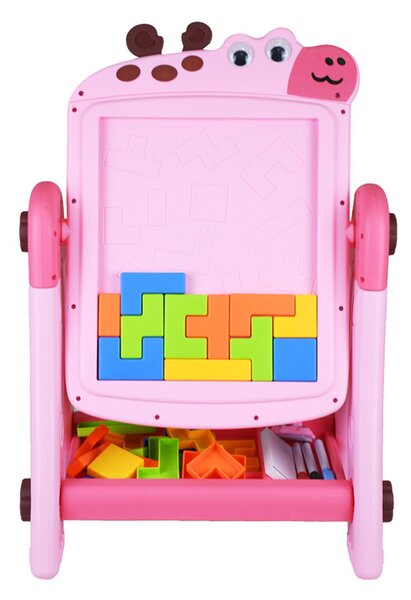 Aga4Kids Dětská tabule na fixy 2v1 Růžová