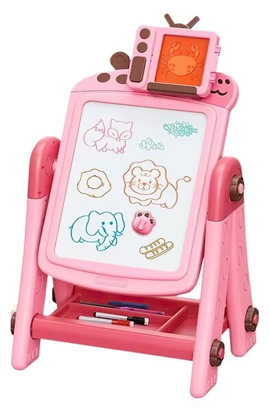 Aga4Kids Dětská tabule na fixy 2v1 Růžová