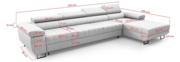 Sedací souprava Horizonte Mini XL - Monolith 02 Varianta: Pravá