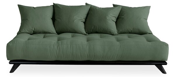 KARUP DESIGN Variabilní pohovka Senza Black/Olive Green 85 × 200 × 90 cm