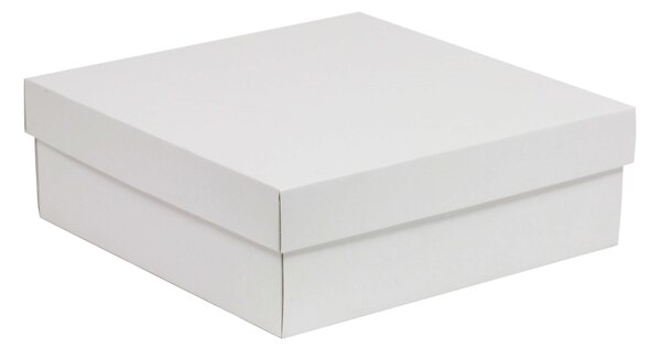 Úložná/dárková krabice s víkem 300x300x100/40 mm, bílá