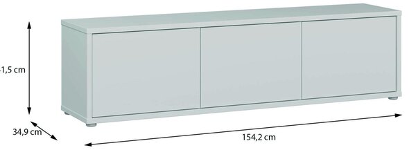 NÍZKÁ KOMODA, světle šedá, 154,2/42,5/34,9 cm Carryhome - TV stolky & komody pod TV, Online Only