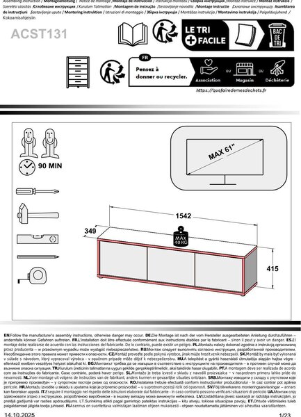 NÍZKÁ KOMODA, světle šedá, 154,2/42,5/34,9 cm Carryhome - TV stolky & komody pod TV, Online Only