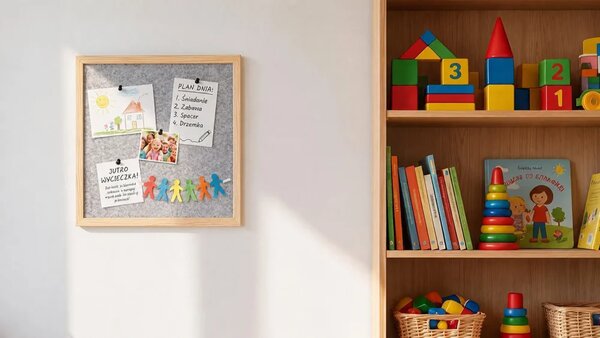 Textilní (plstěná) tabule 40 × 40 cm, světle šedá, v lakovaném dřevěném rámu, TFLIGHTG44G
