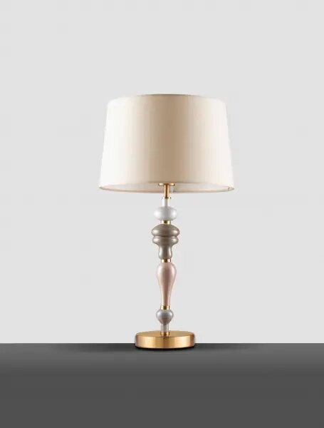 LED antique mosaz & oranžovo-hnědá stolní lampa Damo