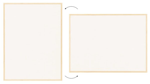 Textilní (plstěná) tabule 120 × 90 cm, bílá, v lakovaném dřevěném rámu, TFWHITE129W