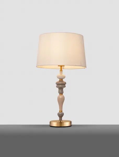 LED antique mosaz & oranžovo-hnědá stolní lampa Damo