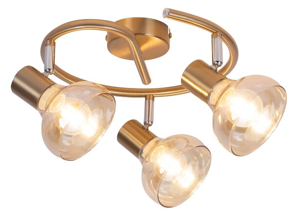 Rabalux Holly stropní světlo 3x40 W mosaz-jantarová 5549
