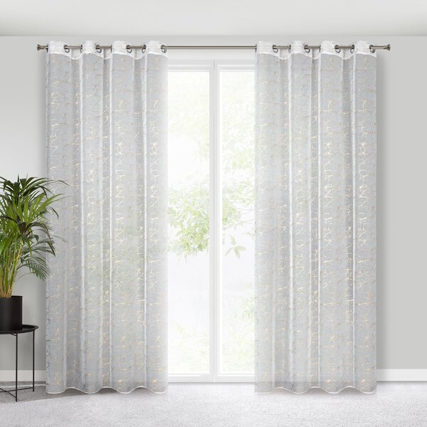 ZÁCLONA NA KROUŽČÍCH REVA1 140X250 CM VZOROVANÁ