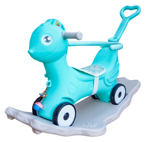Aga4Kids Plastový houpací koník 2v1 DS3803 Modrý