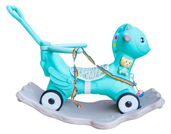 Aga4Kids Plastový houpací koník 2v1 DS3803 Modrý