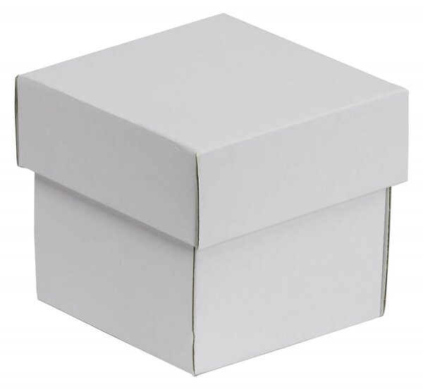 Dárková krabička s víkem 100x100x100/40 mm, bílá