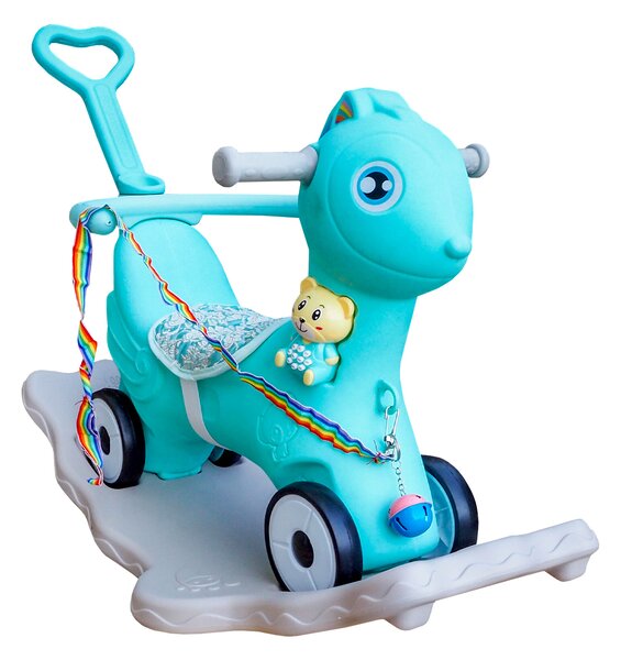 Aga4Kids Plastový houpací koník 2v1 DS3803 Modrý
