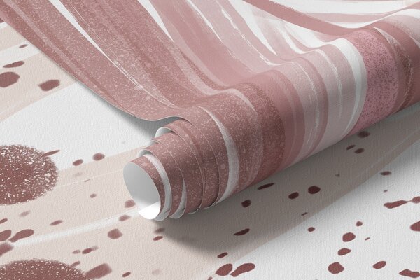 Fototapety Tropické růžové palmové listy a listy s abstraktními tvary a stříkancemi v, Fototapety les, Fototapety tropické, w07918v1 : uwalls.cz