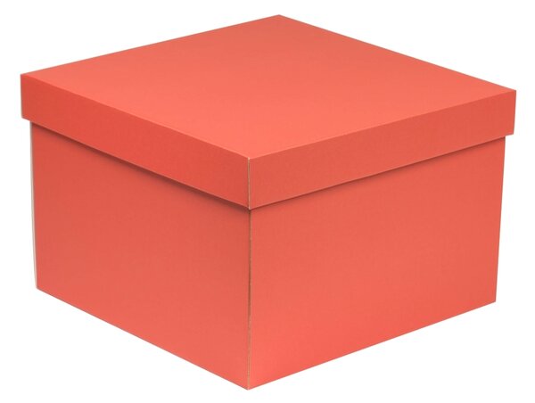 Úložná/dárková krabice s víkem 300x300x200/40 mm, korálová