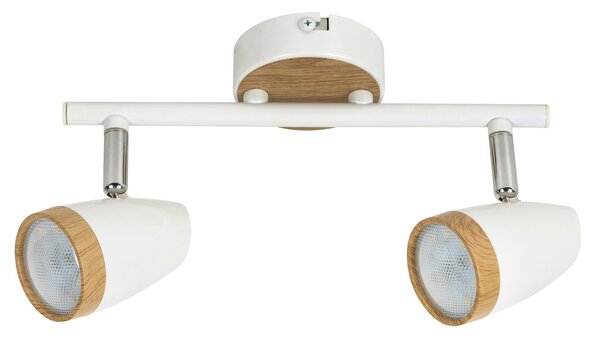 Rabalux 5565 KAREN - Bodové stropní LED svítidlo v bílé barvě s imitací dřeva, LED 8W, 3000K (Moderní stropní LED bílé bodové svítidlo)