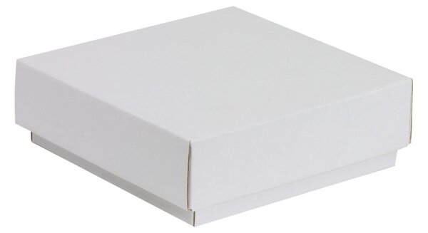 Dárková krabička s víkem 150x150x50/40 mm, bílá