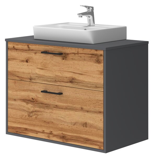Lavedo Afina Neon Grey/Wotan Oak 80 koupelnová skříňka s umyvadlem
