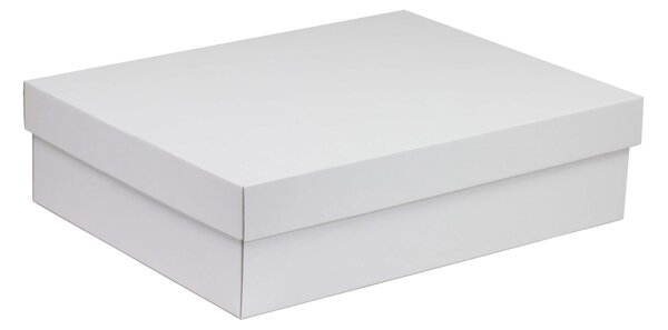 Úložná/dárková krabice s víkem 400x300x100/40 mm, bílá