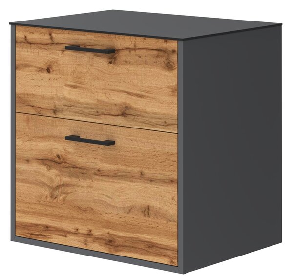 Lavedo Afina Grey/Wotan Oak 60 koupelnová skříňka s přípravou pro libovolné umyvadlo
