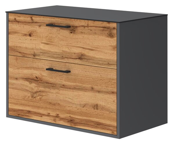 Lavedo Afina Grey/Wotan Oak 80 koupelnová skříňka s přípravou pro libovolné umyvadlo