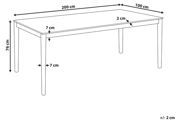 Jídelní stůl ERMELO Přírodní jasan 200 cm 100 cm