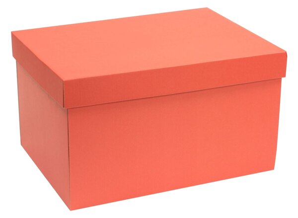 Úložná/dárková krabice s víkem 350x250x200/40 mm, korálová