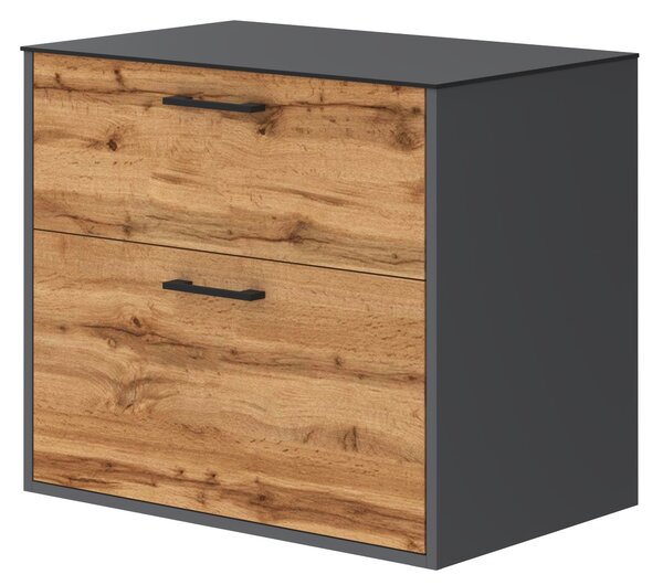 Lavedo Afina Grey/Wotan Oak 70 koupelnová skříňka s přípravou pro libovolné umyvadlo