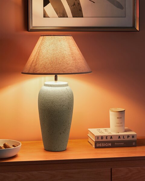 Stolní lampa AMBLO Keramika Krémově bílá