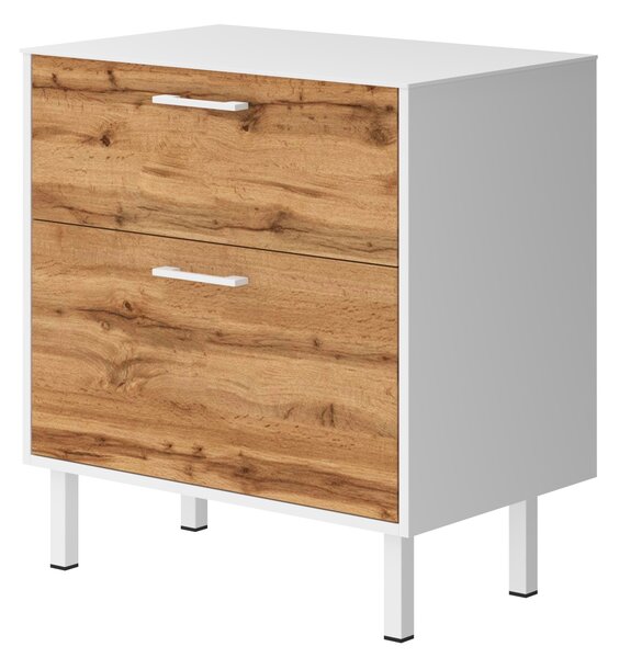 Lavedo Afina White/Wotan Oak 70 koupelnová skříňka s přípravou pro libovolné umyvadlo
