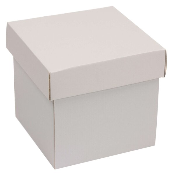 Dárková krabička s víkem 150x150x150/40 mm, šedá