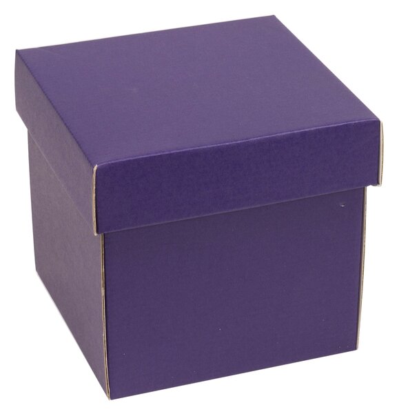 Dárková krabička s víkem 150x150x150/40 mm, fialová