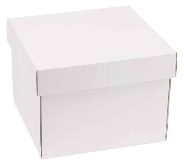 Dárková krabička s víkem 200x200x150/40 mm, bílá