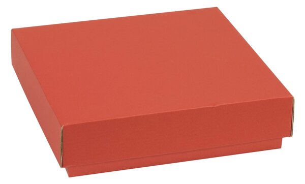 Dárková krabička s víkem 200x200x50/40 mm, korálová