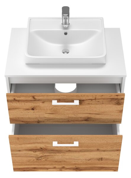Lavedo Afina Neon White/Wotan Oak 70 koupelnová skříňka s umyvadlem