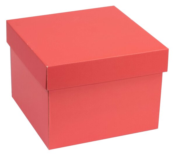 Dárková krabička s víkem 200x200x150/40 mm, korálová