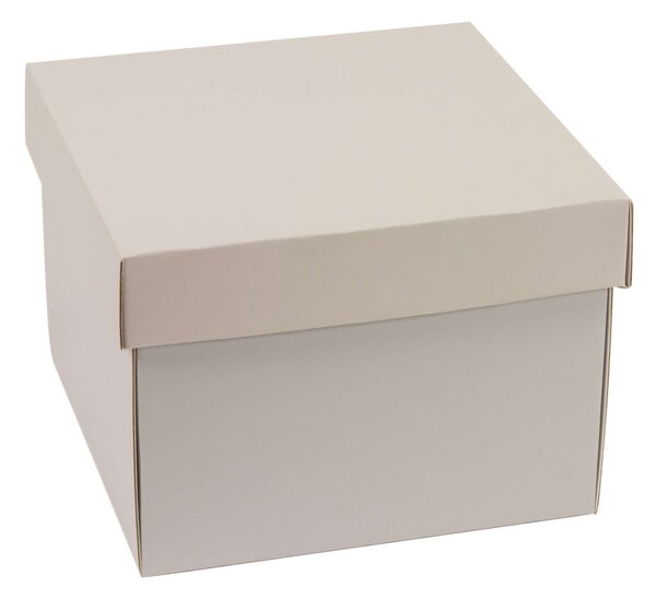 Dárková krabička s víkem 200x200x150/40 mm, šedá